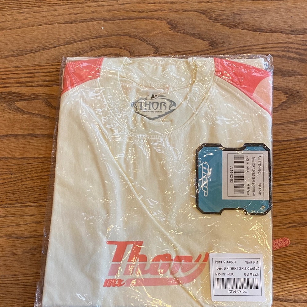 Thor Cream and Red Motocross Jersey